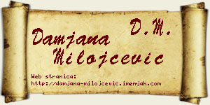 Damjana Milojčević vizit kartica